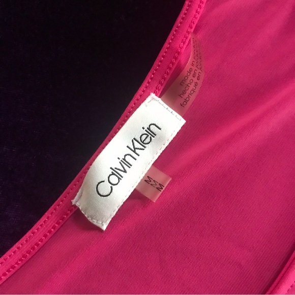 calvin klein pink flutter sleeve top m - Picture 3 of 3